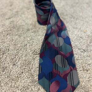 Bill Blass Multicolor Geometric Pattern Tie
